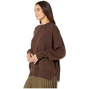 Free People Easy Street Tunic Chocolate Brown Sweater